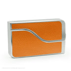 Card Case Sunny Shiny Silver x Tangerine Leather