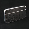 Card Case Cobble+ Shiny Silver x Black Croc