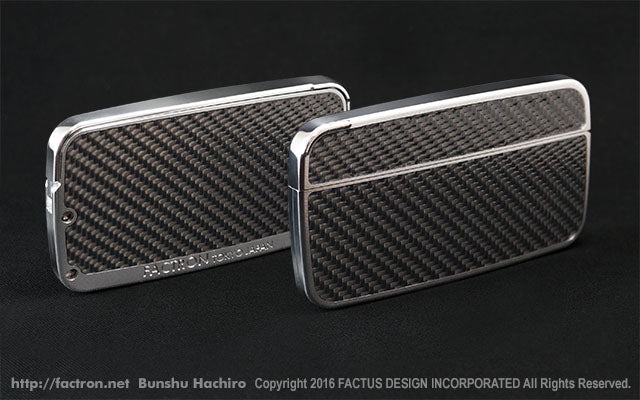 Card Case Cobble+ Shiny Silver x Black Carbon