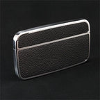Card Case Cobble+ Shiny Silver x Black Leather