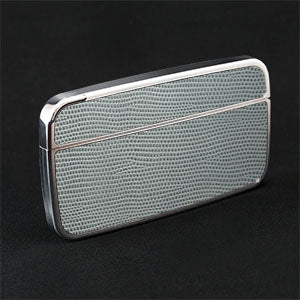 Card Case Cobble+ Shiny Silver x Smoky Blue