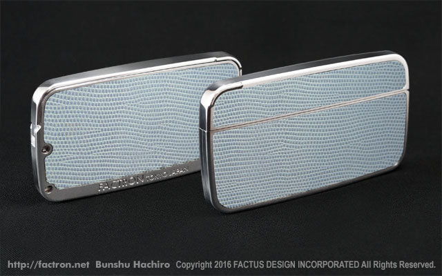 Card Case Cobble+ Shiny Silver x Smoky Blue