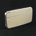 Card Case Cobble+ Shiny Silver x Ivory Croc