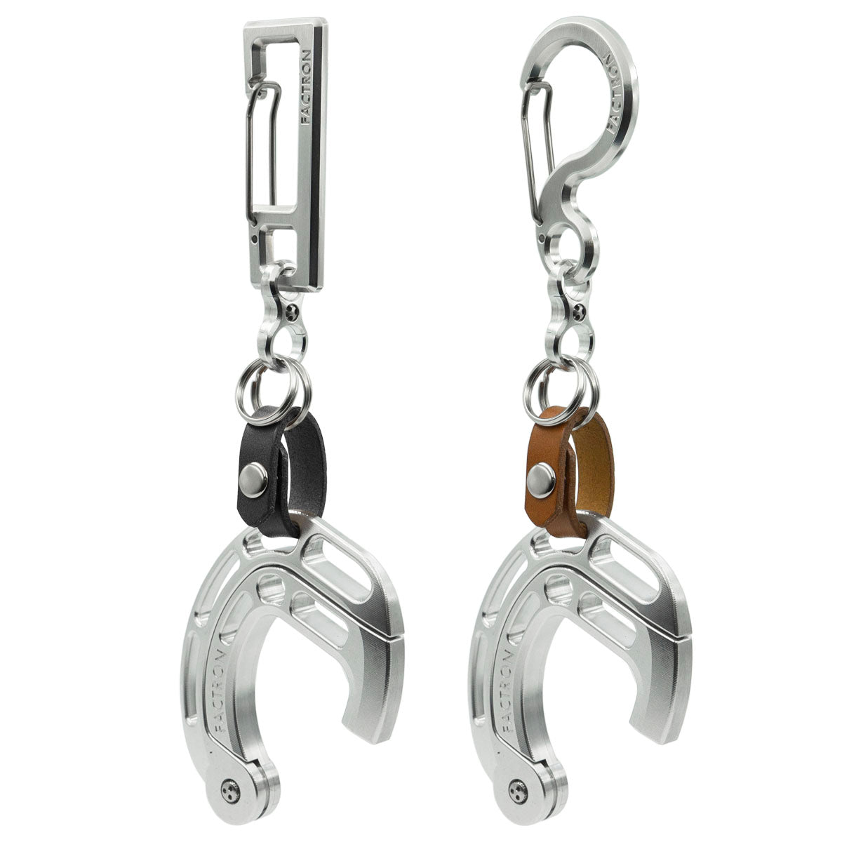 Carabiner K-07 & Bag Hanger Trineo Shiny Silver Set